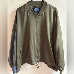 Women’s Scoop Lightweight Satin Bomber Jacket, Size XL